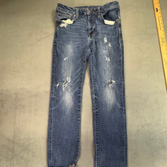 American Eagle Outfitter Jeans Mens Distressed Destroy Slim Flex Blue 31x32 - Picture 1 of 13